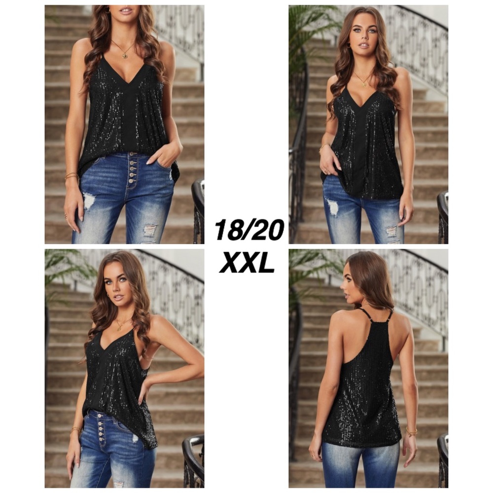 Brand New Black Sequin Tank Top